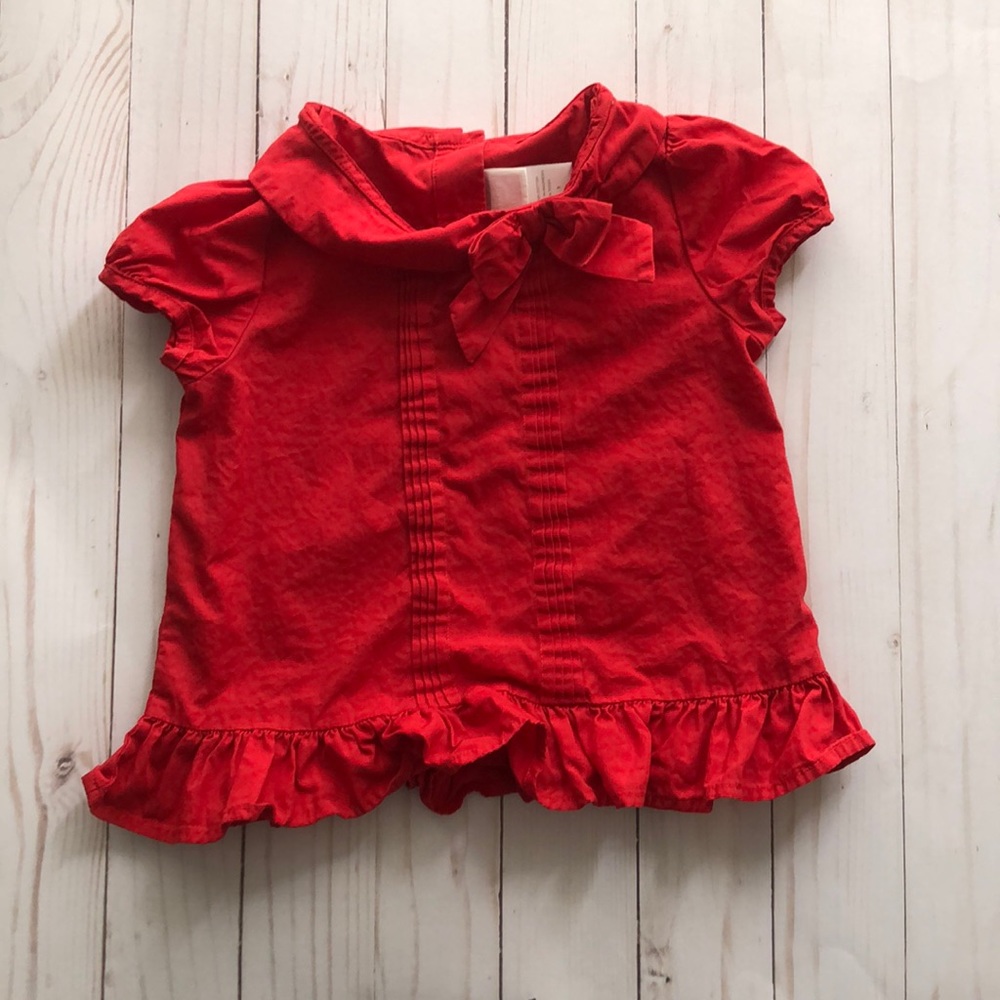 Janie and Jack 3T Red Top With Bow